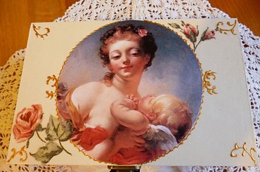 decuupage szkatułka #decoupage #dekupaż #szkatułka #skrzyneczka #kuferek #dama #róża #relief
