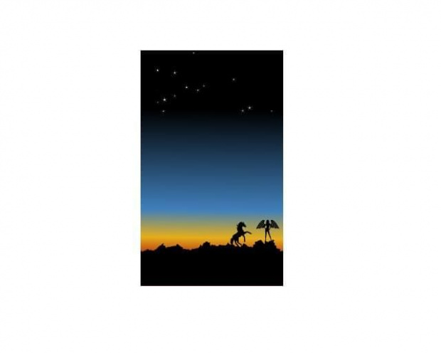 Grafika zrobiona w programie Inkscape #anioł #koń #gwizdy #ZachódSłońca #inkscape #GrafikaWektorowa