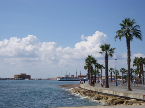 Cypr-Pafos port i promenada #zamek #morze