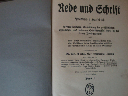 a. "Rede und Schrift " 1923r.