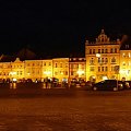 Czeskie Budziejowice nocą #miasto #rynek