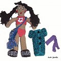 Lalka Madzialenka wysokość 30 cm.Zrobiona na szydełku