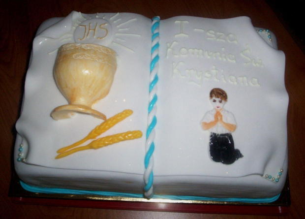 Komunia św. Krystiana #TortKomunijny #KomuniaŚw #książka #communion #book #cake