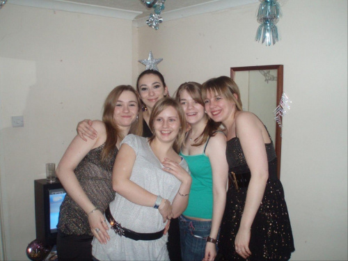 Justyna, Sheri, ja, Steff i Grace #Blunsdon #Sylwester2008 #Asik #JustynaSochacka #Sheri #Stef #Grace