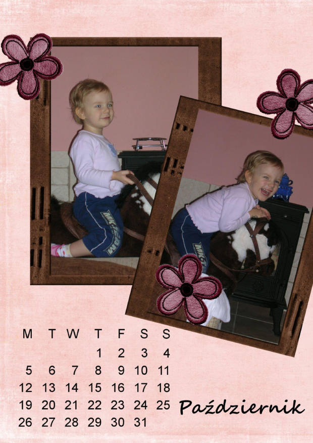 Kalendarz 2009 - Październik #DigitalScrapbooking #kalendarz