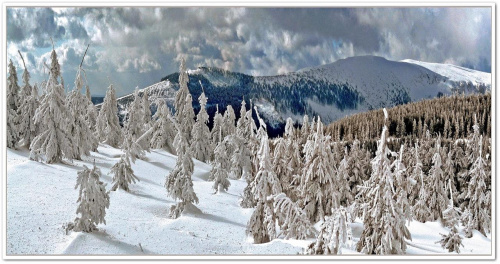 zima w Karkonoszach #góry #zima #KrajobrazyIPrzyroda #panorama #miejsca