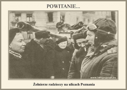 Poznań_Żołnierze radzieccy na ulicach Poznania