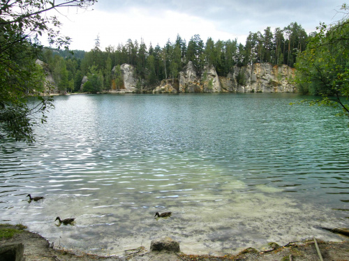 Jeziorko piskovnia o kolorze wody jak w chorwacji #Adrśpach #Czechy #jezioro #krajobraz #natura #Piskovnia #SkalneMiasto #skały